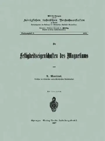 Cover of Die Festigkeitseigenschaften Des Magnesiums