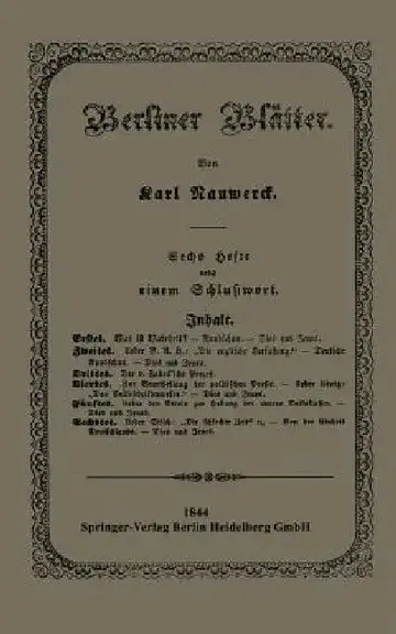 Cover of Berliner Blätter