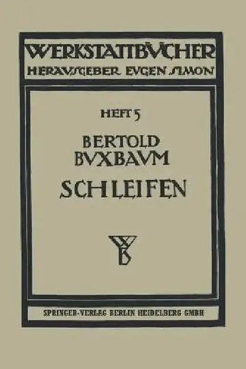 Cover of Das Schleifen Der Metalle