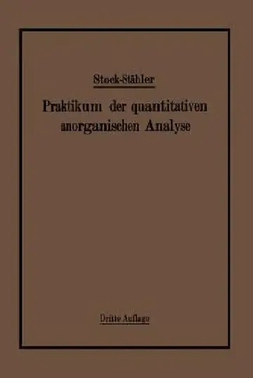 Cover of Praktikum Der Quantitativen Anorganischen Analyse