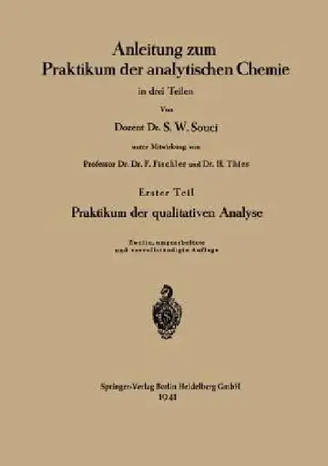 Cover of Anleitung Zum Praktikum Der Analytischen Chemie in Drei Teilen