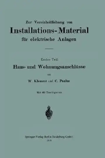 Cover of Zur Vereinheitlichung Von Installations-Material Für Elektrische Anlagen