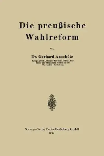 Cover of Die Preußische Wahlreform