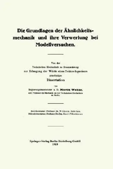 Cover of Die Grundlagen Der Ähnlichkeitsmechanik Und Ihre Verwertung Bei Modellversuchen