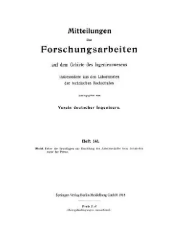 Cover of Mitteilungen Über Forschungsarbeiten