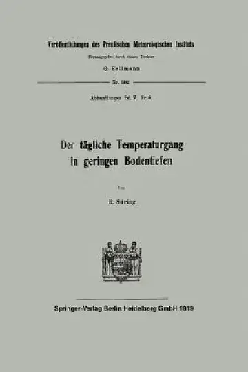 Cover of Der Tägliche Temperaturgang in Geringen Bodentiefen