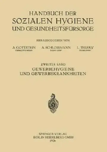 Cover of Gewerbehygiene Und Gewerbekrankheiten