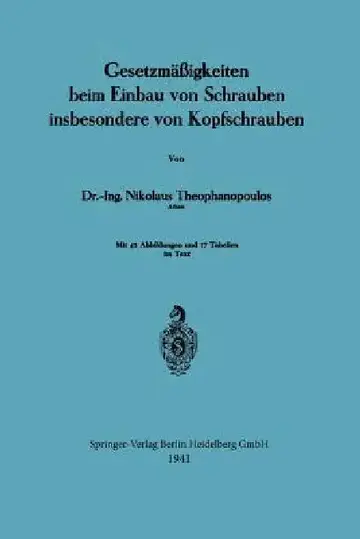 Cover of Gesetzmäßigkeiten Beim Einbau Von Schrauben Insbesondere Von Kopfschrauben