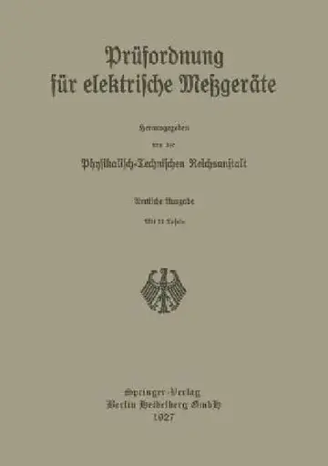 Cover of Prüfordnung Für Elektrische Meßgeräte