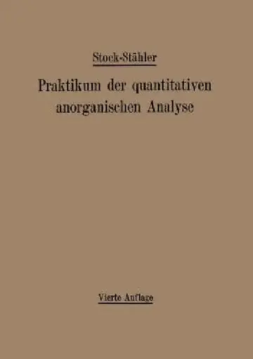 Cover of Praktikum Der Quantitativen Anorganischen Analyse