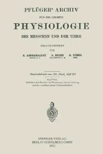 Cover of Das Verhalten Des Druckes Im Pleuraraum Bei Der Atmung Und Die Ursachen Seiner Veränderlichkeit