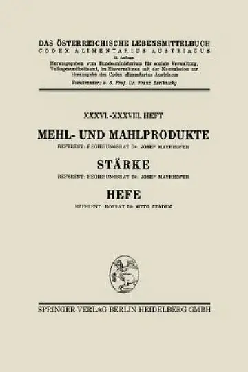 Cover of Mehl- Und Mahlprodukte. Stärke. Hefe
