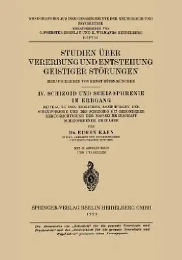 Cover of Studien Über Vererbung Und Entstehung Geistiger Störungen