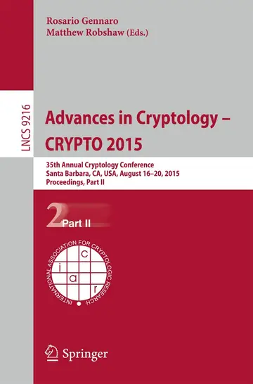 Cover of Advances in Cryptology Crypto 2015