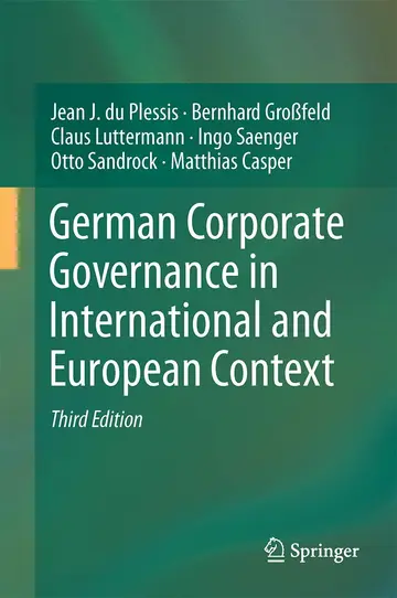 Cover of German Corporate Governance in International and European Context