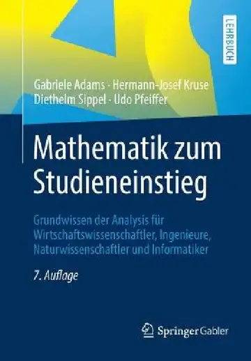 Cover of Mathematik Zum Studieneinstieg