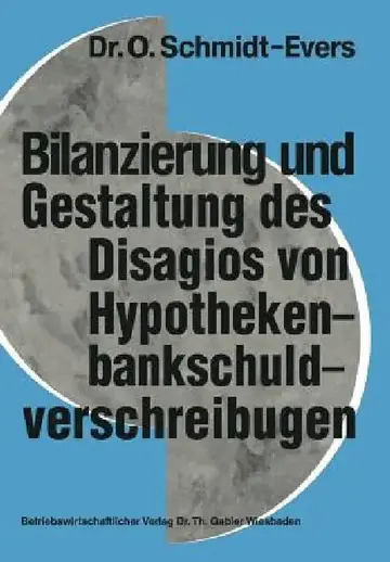 Cover of Bilanzierung Und Gestaltung Des Disagios Von Hypothekenbankschuldverschreibungen