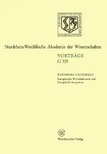 Cover of Europäisches Wirtschaftsrecht Und Europäische Integration
