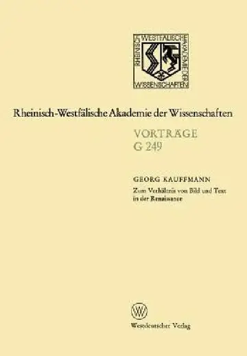 Cover of Zum Verhältnis Von Bild Und Text in Der Renaissance