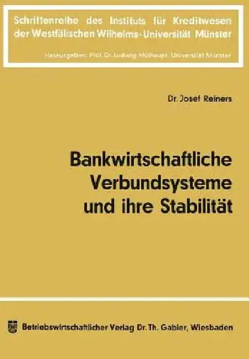 Cover of Bankwirtschaftliche Verbundsysteme Und Ihre Stabilität
