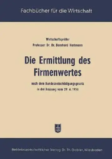 Cover of Die Ermittlung Des Firmenwertes