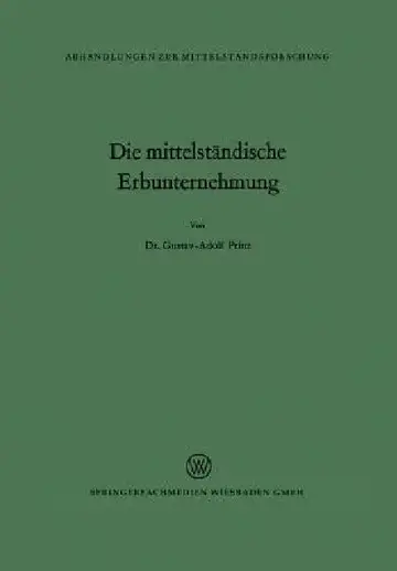 Cover of Die Mittelständische Erbunternehmung