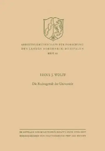 Cover of Die Rechtsgestalt Der Universität