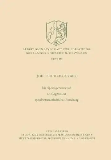 Cover of Die Sprachgemeinschaft ALS Gegenstand Sprachwissenschaftlicher Forschung