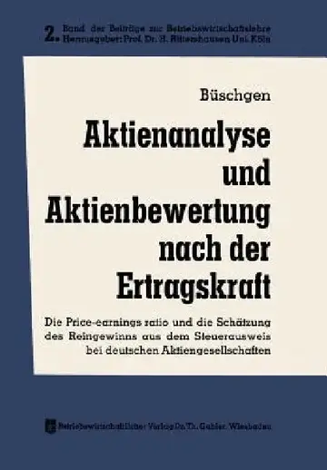 Cover of Aktienanalyse Und Aktienbewertung Nach Der Ertragskraft