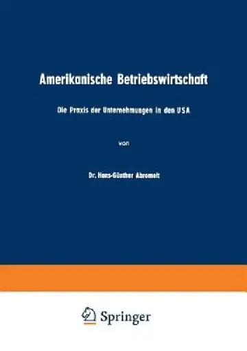 Cover of Amerikanische Betriebswirtschaft