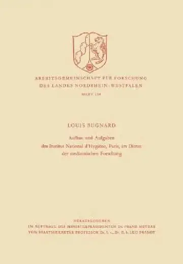 Cover of Aufbau Und Aufgaben Des Institut National d'Hygiène, Paris, Im Dienst Der Medizinischen Forschung