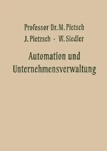 Cover of Automation Und Unternehmensverwaltung