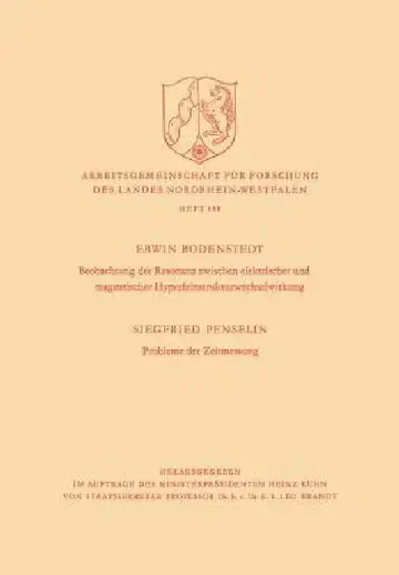 Cover of Beobachtung Der Resonanz Zwischen Elektrischer Und Magnetischer Hyperfeinstrukturwechselwirkung. Probleme Der Zeitmessung
