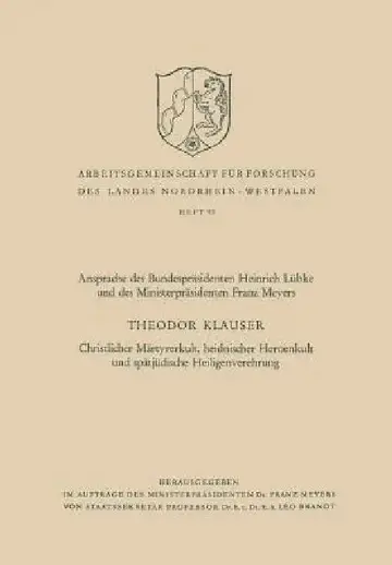 Cover of Christlicher Märtyrerkult, Heidnischer Heroenkult Und Spätjüdische Heiligenverehrung