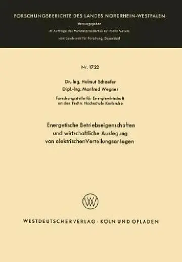 Cover of Energetische Betriebseigenschaften Und Wirtschaftliche Auslegung Von Elektrischen Verteilungsanlagen