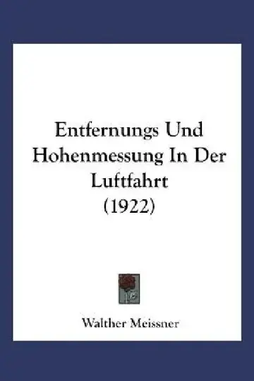 Cover of Entfernungs- Und Höhenmessung in Der Luftfahrt