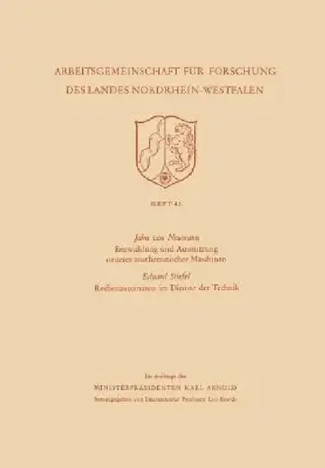 Cover of Entwicklung Und Ausnutzung Neuerer Mathematischer Maschinen / Rechenautomaten Im Dienste Der Technik