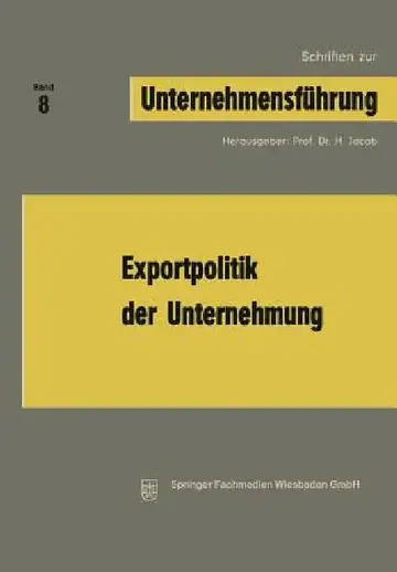 Cover of Exportpolitik Der Unternehmung