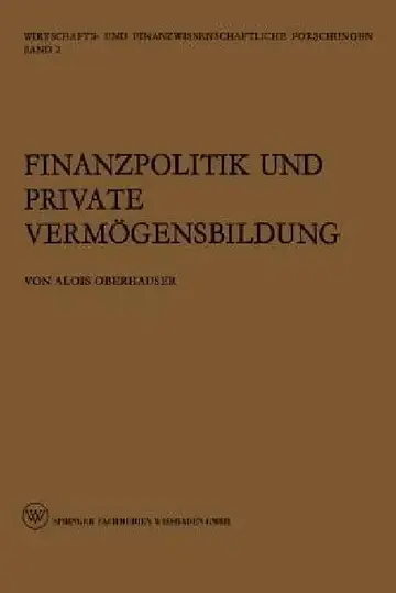 Cover of Finanzpolitik Und Private Vermögensbildung