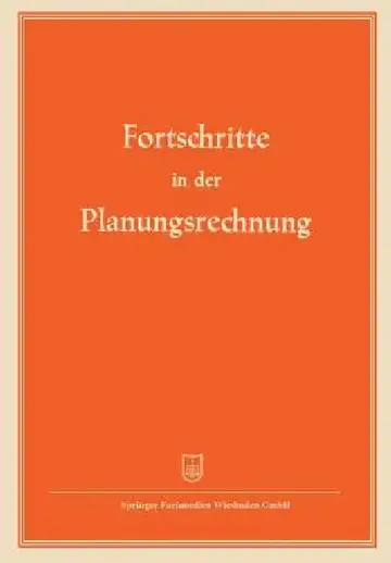 Cover of Fortschritte in Der Planungsrechnung