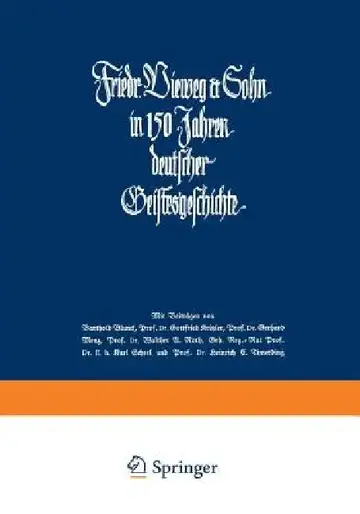 Cover of Friedr. Vieweg & Sohn in 150 Jahren Deutscher Geistesgeschichte