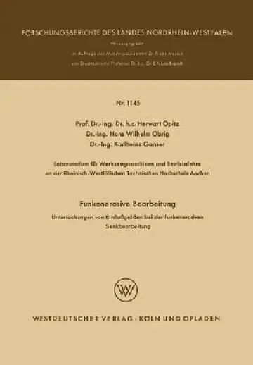 Cover of Funkenerosive Bearbeitung