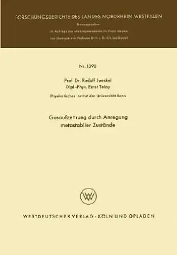 Cover of Gasaufzehrung Durch Anregung Metastabiler Zustände