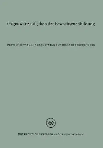 Cover of Gegenwartsaufgaben Der Erwachsenenbildung