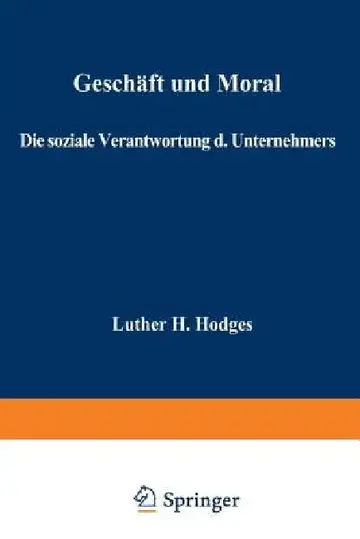 Cover of Geschäft Und Moral