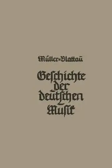 Cover of Geschichte Der Deutschen Musik