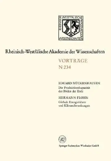 Cover of Die Produktionskapazität Der Böden Der Erde. Globale Energiebilanz Und Klimaschwankungen