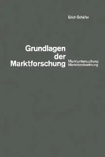 Cover of Grundlagen Der Marktforschung