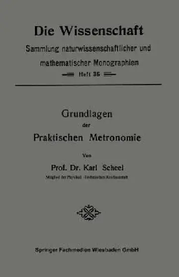 Cover of Grundlagen Der Praktischen Metronomie