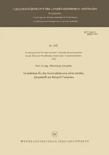 Cover of Grundsätze Für Die Generalplanung Eines Landes, Dargestellt Am Beispiel Tunesiens